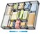 Marbrasse Expandable Desk Drawer Organizer Mesh Drawer Organizer Tray with 10 Adjustable Compartments Desk Organizers and Accessories 5 Dividers Drawer for Office Supplies Makeup Vanity Black