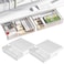 OSPNIEEK Selfadhesive Under Desk Drawer Organizer 2 Pack Table Hidden Slide Out Large Storage Mounted Desktop Pencil Holder Tray Drawers for Office Home School Stationery Kitchen Large White