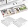OSPNIEEK Selfadhesive Under Desk Drawer Organizer 2 Pack Table Hidden Slide Out Large Storage Mounted Desktop Pencil Holder Tray Drawers for Office Home School Stationery Kitchen Large White