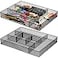 Hiceeden 2 Pack Mesh Desk Drawer Organizer 161x122x2 Large Desk Organizer Tray with 2 Removable Dividers 6 Compartment Metal Organizers for Home Office Makeup Vanity