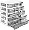 Charmewooden Plastic Drawers 5 Layer Desktop Storage Small Organizer Box Storage Container Case Desktop Organizer with Clear Drawers for Home Office Stationery Jewelry and Cosmetics