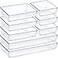 Criusia Drawer Organizer Set Acrylic Non Slip Non Cracking Kitchen Drawer Storage Tray Large Size Divider Multifunctional Storage for Cosmetics Bathroom Tools Kitchen and Office 8 PACK