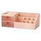 Marknor Makeup Organizer VanityCosmetic Organizer Desk Storage Box Mini Desk Storage for Office Supplies Bathroom Counter or Dresser Pink