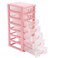 Rempry Mini Plastic Organizer with 7 Clear Drawers 71x51x132 Small Storage Drawers Containers for Desk Counters Cabinets Pink