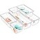 WOWBOX 6 Pack Clear Drawer Organizer Set Acrylic Drawer Storage Trays Storage Bins for Makeup Cosmetics Jewelries Utensils Gadgets Office