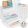 WOWBOX 25 PCS Clear Plastic Drawer Organizer Set 4 Sizes Desk Drawer Divider Organizers and Storage Bins for Makeup Jewelry Gadgets for Kitchen Bedroom Bathroom Office