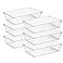 Ravinte 6 Pack Drawer Organizer 6 X 9 Plastic Storage Bins Acrylic Organizers with NonSlip Pads Clear Desk Storage Tray for Makeup Jewelries Kitchen Utensils Bathroom and Office