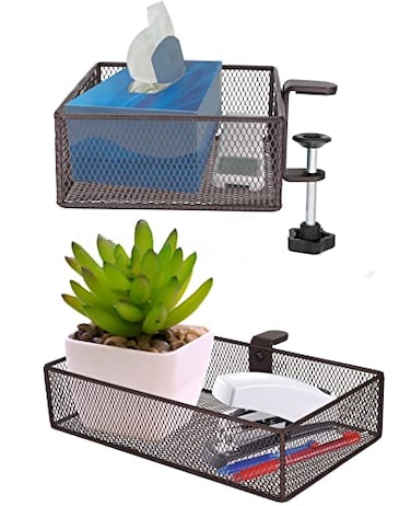 Aurynns Clipon Drawer organizers 2 pack desk organizer can be clipped around the table to store small items Bronze Gold