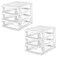Tribello 3 Drawer Plastic Storage Mini Drawer Unit White Frame With Clear Drawers for Craft Storage 10L X 75W X 8H Inches 2 Pack