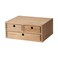 KIRIGEN Solid Wood Desktop Organizer with 3 Drawers MultiLayer Office Supplies Storage Rack for Documents Stationery Jewelry Natural Wooden Desk Shelf Organizer Brown WJG23DBR