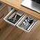 SVNNELP 2Pack Under Table Desk Drawer Storage Organizer Slide Out Hidden SelfAdhesive Under Desktop Pencil Tray Drawer for OfficeClassroomKitchenSwhite