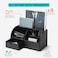 Vlando Office Desk Organizer Leather Desktop Organizer Caddy with Drawer for Storing Desktop Supplies and Accessories Black Set