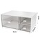 kulusion Desk Organizer Stackable Storage Drawers with 3 Compartments Stackable Drawers Great for Desk Storage Makeup Storage Bathroom Organization Accessories Etc White
