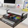 SEYHAKI Under Desk Drawer Organizer No Drilling Under Desk Storage Drawer Organizer Metal Under Desk Slide Out Drawer Suitable for Home and OfficeLarge