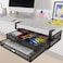 SRJZMLY Under Desk Drawer Organizer No Drill Metal Under Desk Storage Drawer Container 2 Slide Out Cabinet Drawer Suitable for Home And Office Extra Large