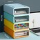 ZZFENGKR Desk Organizer with Drawers Stackable Storage Drawers with Compartments Desktop Organization for Office Supplies Makeup Pencils Tape Erasers Paperclips Chargers 4 Pack