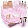 Trotianingyu Kitchen Desk Drawer Organizers Storage for Office Small Acrylic Vanity Trays Makeup Organizer for Drawer Bathroom Plastic Make up Organizers 25 Pcs Pink