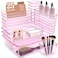 Trotianingyu Kitchen Desk Drawer Organizers Storage for Office Small Acrylic Vanity Trays Makeup Organizer for Drawer Bathroom Plastic Make up Organizers 25 Pcs Pink