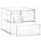 Prsildan Acrylic Drawer Makeup Organizer with 4 Drawers Set of 2 Office Desk Organizers Accessories Clear Stackable Storage Drawers for Vanity Countertop Craft Jewelry Art Supply Organization