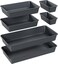 Kutesna 6 PCS Large Drawer Organizer 3 Sizes Plastic Versatile Desk Drawer Organizer Trays Kitchen Drawer Organization and Plastic Storage Bins for Makeup Vanity Kitchen Utensils Office Bathroom
