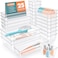SpaceHacks 25 PCS Plastic Drawer Organizer Set 4Size Versatile Organizer Trays Storage Bins for Makeup Jewelry and Gadgets in Bathroom Bedroom and OfficeClear White