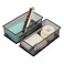 Annova Mesh Drawer Cabinet and Shelf Organizer Bins Storage Basket School Office Supply Holder Tray Set of 2 Black 3x6x2 Inch
