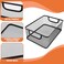 EsOfficce 2 Pack EsOffcce Metal Mesh Steel Basket 2 Size Household Food Sundry Storage Basket Office Desktop Organizer Basket Versatile Baskets with Handle for Kitchen Pantry Bathroom Home RectangleBl