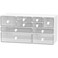 Yashong Desk Organizer Set White Clear Stackable Dustproof Storage Boxes for Desktop Office DIY Craft Vertical Space Saving Perfect for Makeup Stationery Jewelry Organization