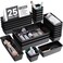BiuLeon 25 PCS Plastic Drawer Organizers Set 4Sizes Vanity and Makeup Organizer Desk and bathroom Drawer Organizer Trays Organizers and Storage for Makeup Jewelry Gadgets Utensils Black