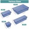WOWBOX 25 PCS Plastic Drawer Organizer Set 4 Sizes Desk Drawer Divider Organizers and Storage Bins for Makeup Jewelry Gadgets for Kitchen Bedroom Bathroom Office Clear Dark Blue
