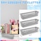 wlilupah 12 Pcs Gray Slim Plastic Storage Baskets Tray 10 x 3 x 25 Inch Compact Stackable Desk Organizer for Office Classroom School Supplies and Home Storage OrganizationGray