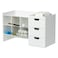 BLUE GINKGO Hive Stack Desk Organizer Stackable Pen Holder Stationary Organizer with Drawers Office Storage School Supplies Makeup Made in Korea White