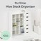 BLUE GINKGO Hive Stack Desk Organizer Stackable Pen Holder Stationary Organizer with Drawers Office Storage School Supplies Makeup Made in Korea White