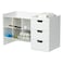 BLUE GINKGO Hive Stack Desk Organizer Stackable Pen Holder Stationary Organizer with Drawers Office Storage School Supplies Makeup Made in Korea White