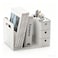 HKeeper White Plastic Desktop Organizer with File slots3tier Drawers with Pen HolderBook Stand for Office Supplies and Desk Accessories WhiteGrey