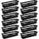 wlilupah 12 Pcs Black Slim Plastic Storage Baskets Tray 10 x 3 x 25 Inch Compact Stackable Desk Organizer for Office Classroom School Supplies and Home Storage OrganizationBlack