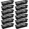 wlilupah 12 Pcs Black Slim Plastic Storage Baskets Tray 10 x 3 x 25 Inch Compact Stackable Desk Organizer for Office Classroom School Supplies and Home Storage OrganizationBlack