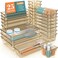 WOWBOX 25 PCS Plastic Drawer Organizer Set 4 Sizes Desk Drawer Divider Organizers and Storage Bins for Makeup Jewelry Gadgets for Kitchen Bedroom Bathroom Office Clear Champagne