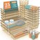 WOWBOX 25 PCS Plastic Drawer Organizer Set 4 Sizes Desk Drawer Divider Organizers and Storage Bins for Makeup Jewelry Gadgets for Kitchen Bedroom Bathroom Office Clear Champagne