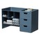 BLUE GINKGO Hive Stack Desk Organizer Stackable Pen Holder Stationary Organizer with Drawers Office Storage School Supplies Makeup Made in Korea Blue