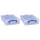 Really Useful Box 4 Liter Plastic Stackable Storage Container wSnap Lid BuiltIn Clip Lock Handles for Home Office Organization Clear 2 Pack
