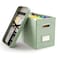 Oterri File Organizer Box with Lid Hanging Filing File Box with Mesh Pocket Document Organizer Box for Letter Files Portable Storage Box1 PCS Green