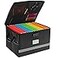 EXLIFBAG File Organizer Fireproof File Box with Lids Important Document Organizer Box with Lock Portable File Folder Organizer with Handle
