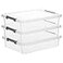 Citylife 3 PCS Plastic Storage Bins with Latching Lids Portable Project Case Clear File Box Stackable Storage Containers for Organizing A4 Paper Photo Document Scrapbook