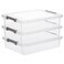 Citylife 3 PCS Plastic Storage Bins with Latching Lids Portable Project Case Clear File Box Stackable Storage Containers for Organizing A4 Paper Photo Document Scrapbook