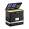 ZOOPIP Fireproof File Box with Lock Document Box Storage Organizer Suitable for Hanging File Folders in Letter Size Collapsible File Box Reflective Strip for Fast Find 1226102 Black