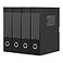 HUA JIE A4 Storage File Boxes Plastic Archives Cases with Lid File Folder Organizer Document Filing Box for office3175235 cm BlackPack of 4