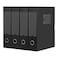 HUA JIE A4 Storage File Boxes Plastic Archives Cases with Lid File Folder Organizer Document Filing Box for office3175235 cm BlackPack of 4