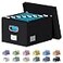 DYWMM File Organizer Collapsible Storage Box for Office File Box with Lids Document Organizer for Office and Home Easy Slide Durable Hanging File Box Black