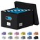 DYWMM File Organizer Collapsible Storage Box for Office File Box with Lids Document Organizer for Office and Home Easy Slide Durable Hanging File Box Black
